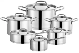 WEIHUA German Straight 12PCS Cookware Set