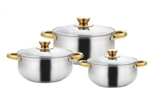 WEIHUA Gold Handle Apple Shape Cookware Set