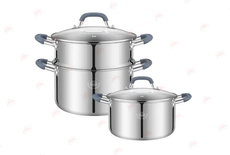 Best WEIHUA BOUTIQ Multi-layer Stainless Steel Stock Pot with Athermic Silicon Handles Products, Factories