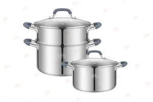 Best WEIHUA BOUTIQ Multi-layer Stainless Steel Stock Pot with Athermic Silicon Handles Products, Factories