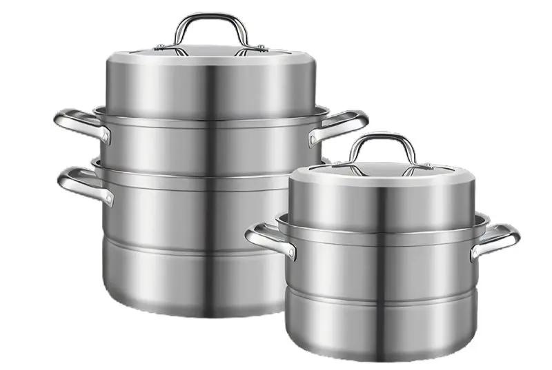 Buy WEIHUA Tri-Ply Stainless Steel 3PCS Steamer Pot Set Glass Lid Companies, Pricelist