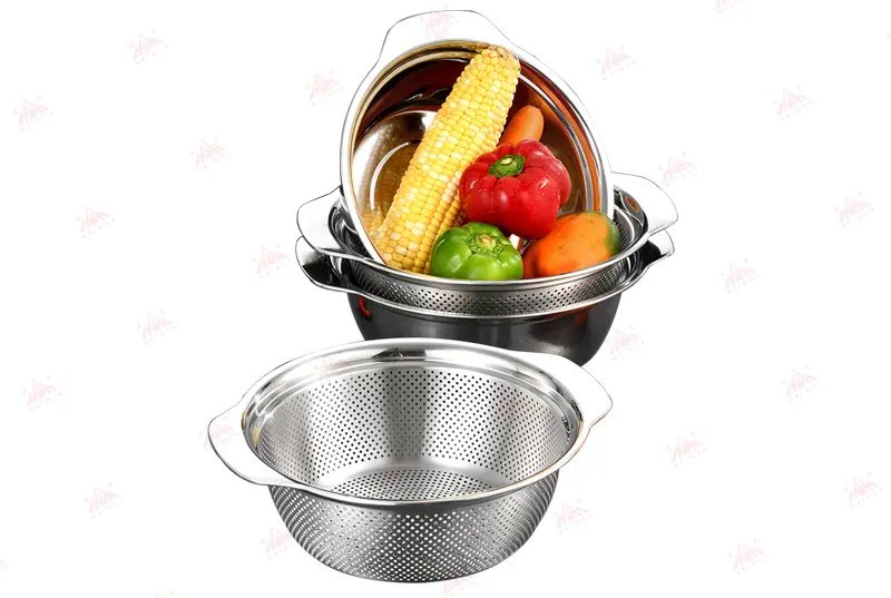 High-Quality WEIHUA Stainless Steel Mixing Bowls & Colander with Handles for Efficient Kitchen Use Companies, Pricelist