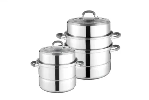 Famous WEIHUA Tri-Ply Stainless Steel 3PCS Multi-Layer Steamer Pot Set Manufacturer, Suppliers