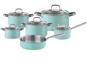 CE Certification WEIHUA Green Coating 11PCS Cookware Set