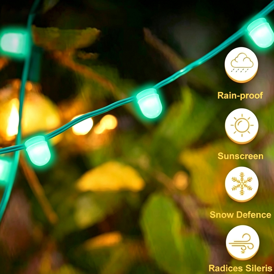 High Bright LED String Lights Weatherproof Green Wire Fairy String Lights Indoor Outdoor Garden Patio Christmas Decorative Light