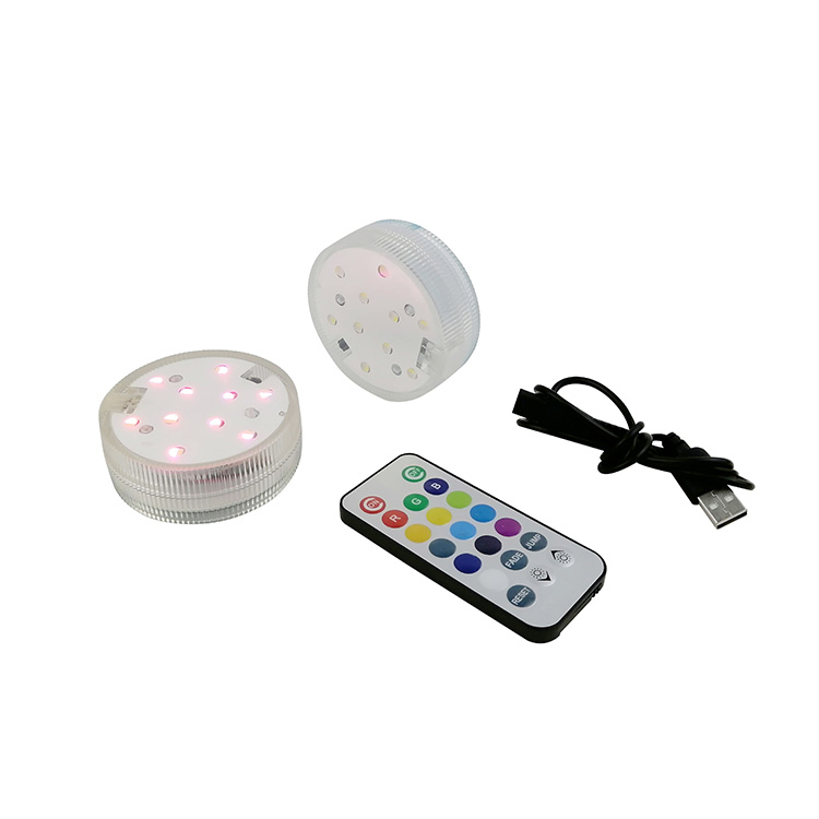 Rechargeable Underwater Submersible LED Lights RGB 13 Color IP65 Waterproof Pool Lights with Remote Control for Aquarium, Pond, Bathtub, Party Decor