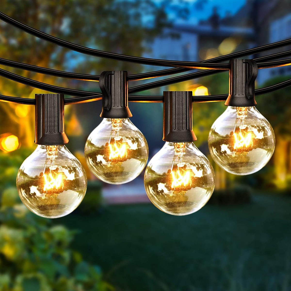 Cross-Border Retro Edison Outdoor LED Light String Non-Standard G40 Garden Decorative Courtyard Camping Solar Powered Lamps