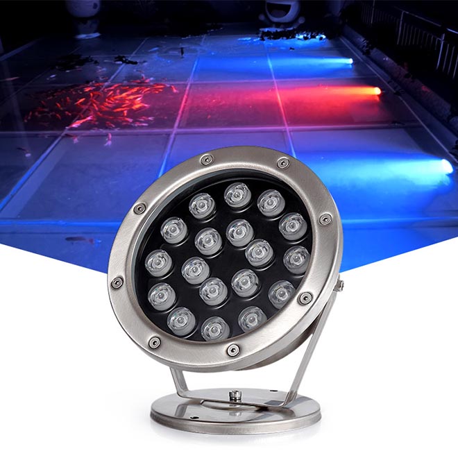 IP68 Waterproof Stainless Steel Underwater Spotlight Light Fountain Light for Pool Fountain Fish Tank &amp; Waterscape Lighting