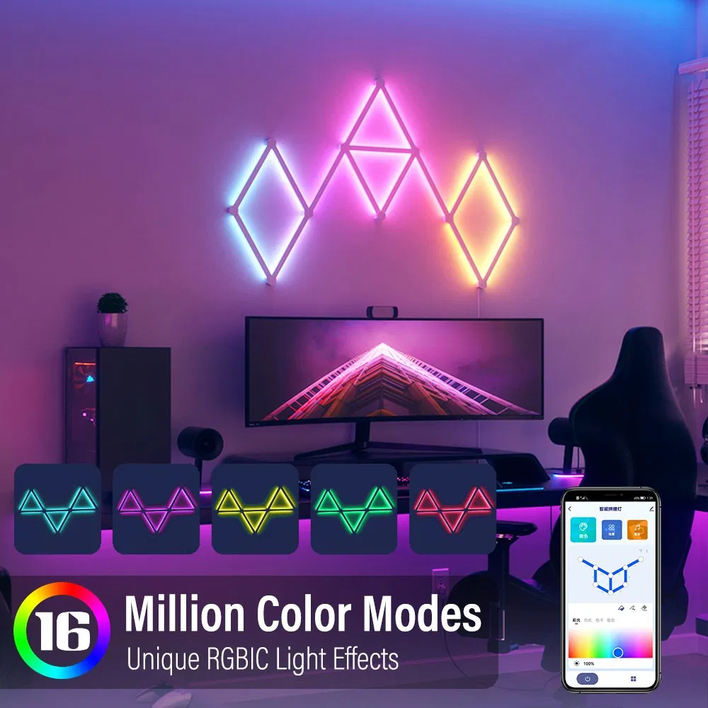 WiFi LED Smart Wall Lamp Rgbic Light Bar DIY Atmosphere Night Light APP Music Rhythm Backlight Bedroom Games Lighting Room Decor