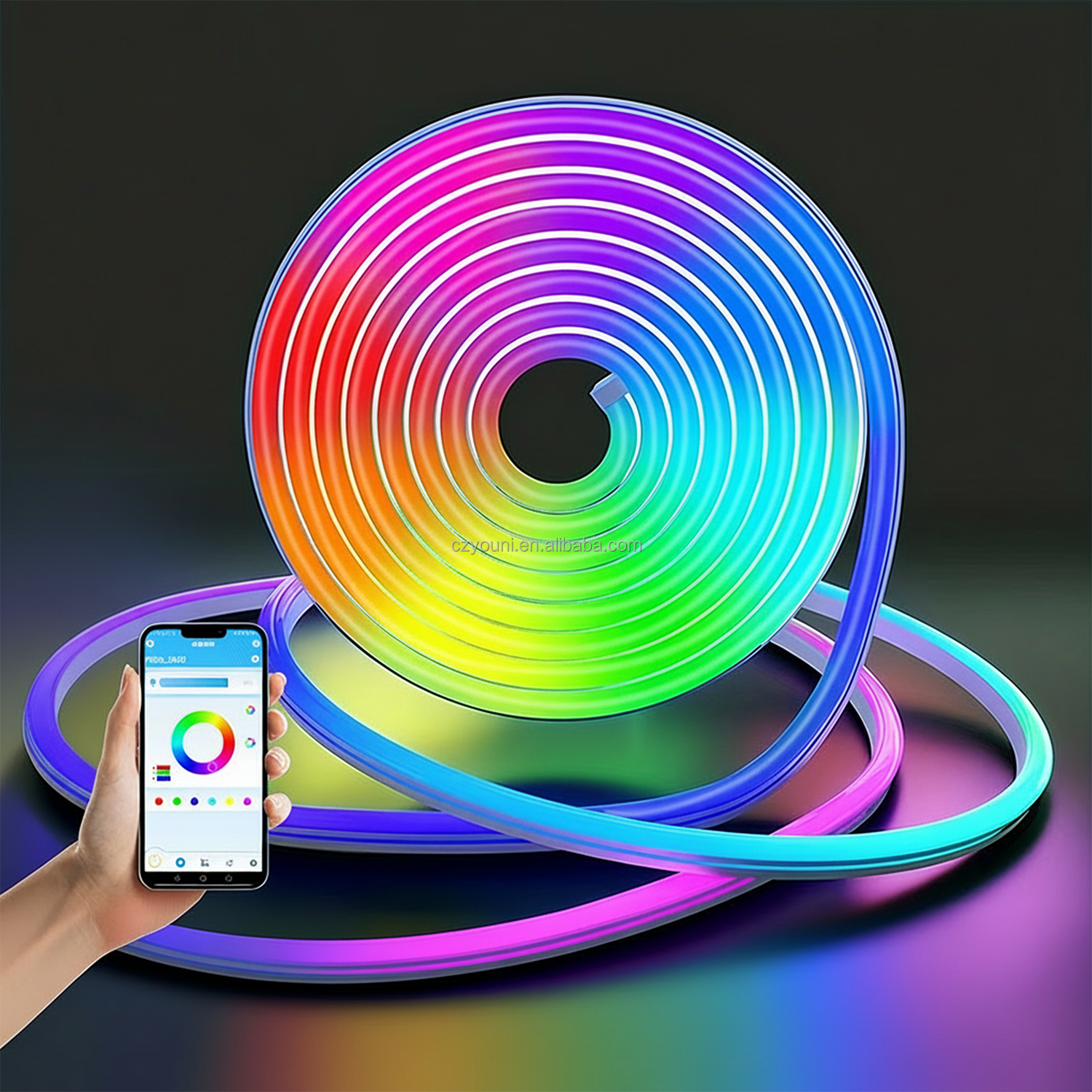 IP65 Waterproof LED Neon Rope Light DC24V Flexible Silicone Neon Strip 120LEDs/m Outdoor Landscape Lighting CE RoHS CB SASO