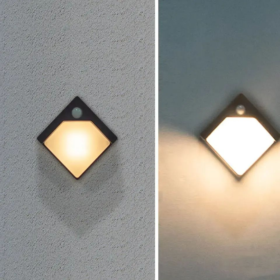 Solar Square Wall Light Outdoor Garden Lights Motion Sensor Decorative Lighting