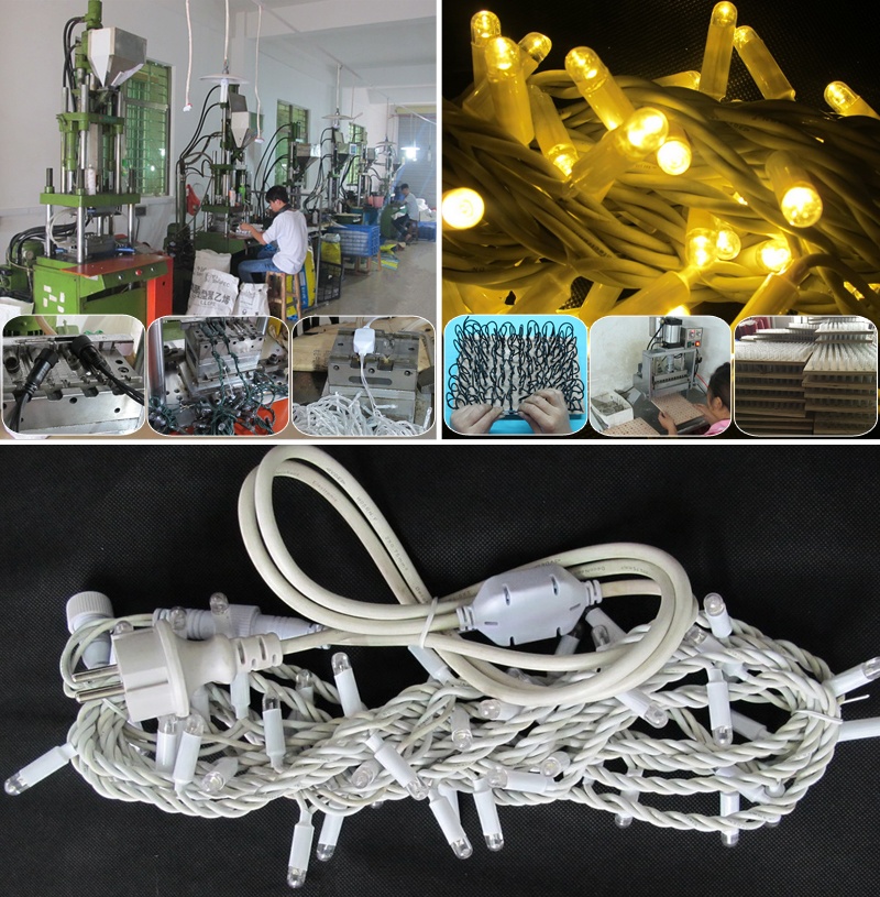 Outdoor10M Rubber Cable Blister Ip68 Led String Lights Les Guirlandes Lumineuses for House Christmas Festival Street Decoration