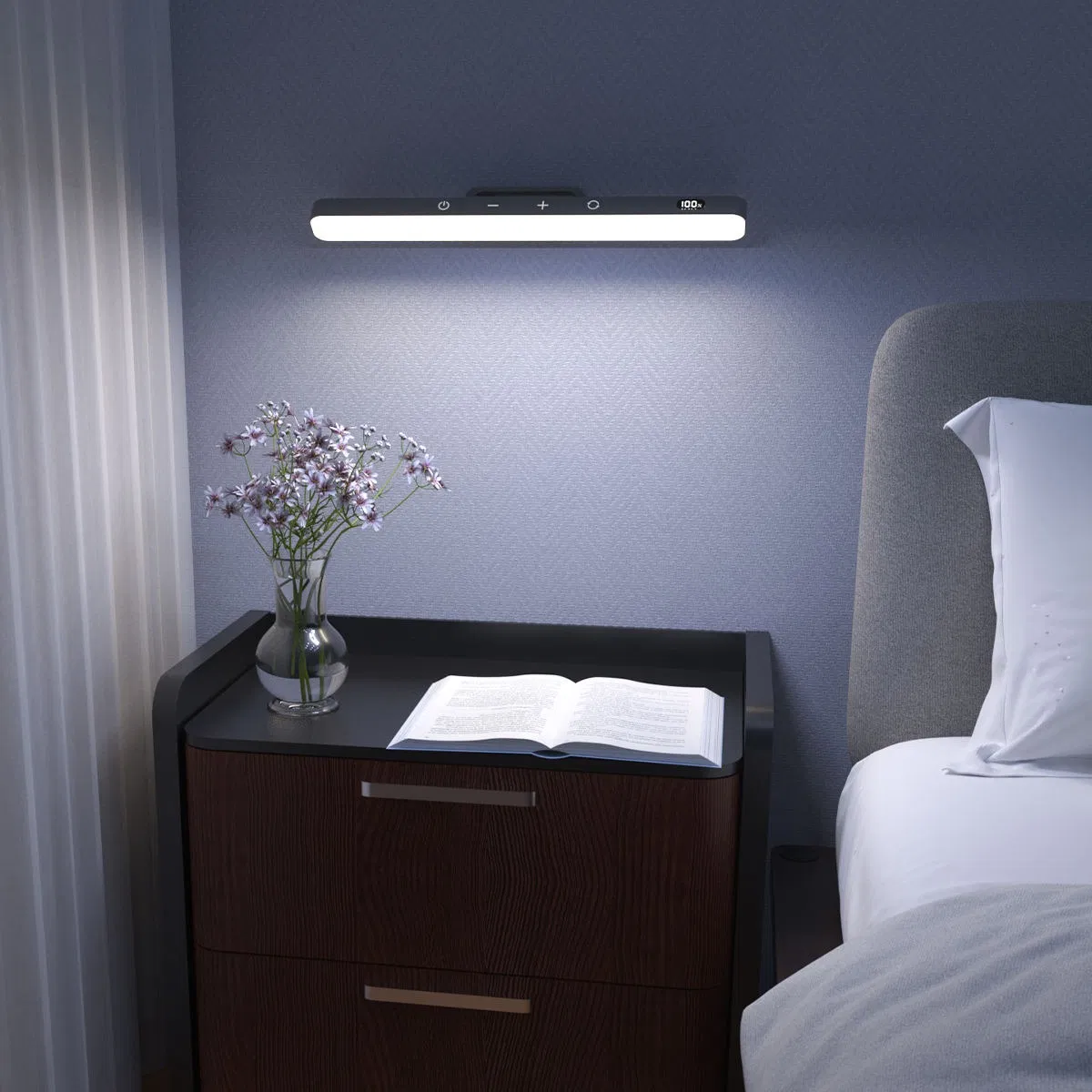 5W LED Rechargeable Touch Light Bar with 2500mAh Battery for Cabinets