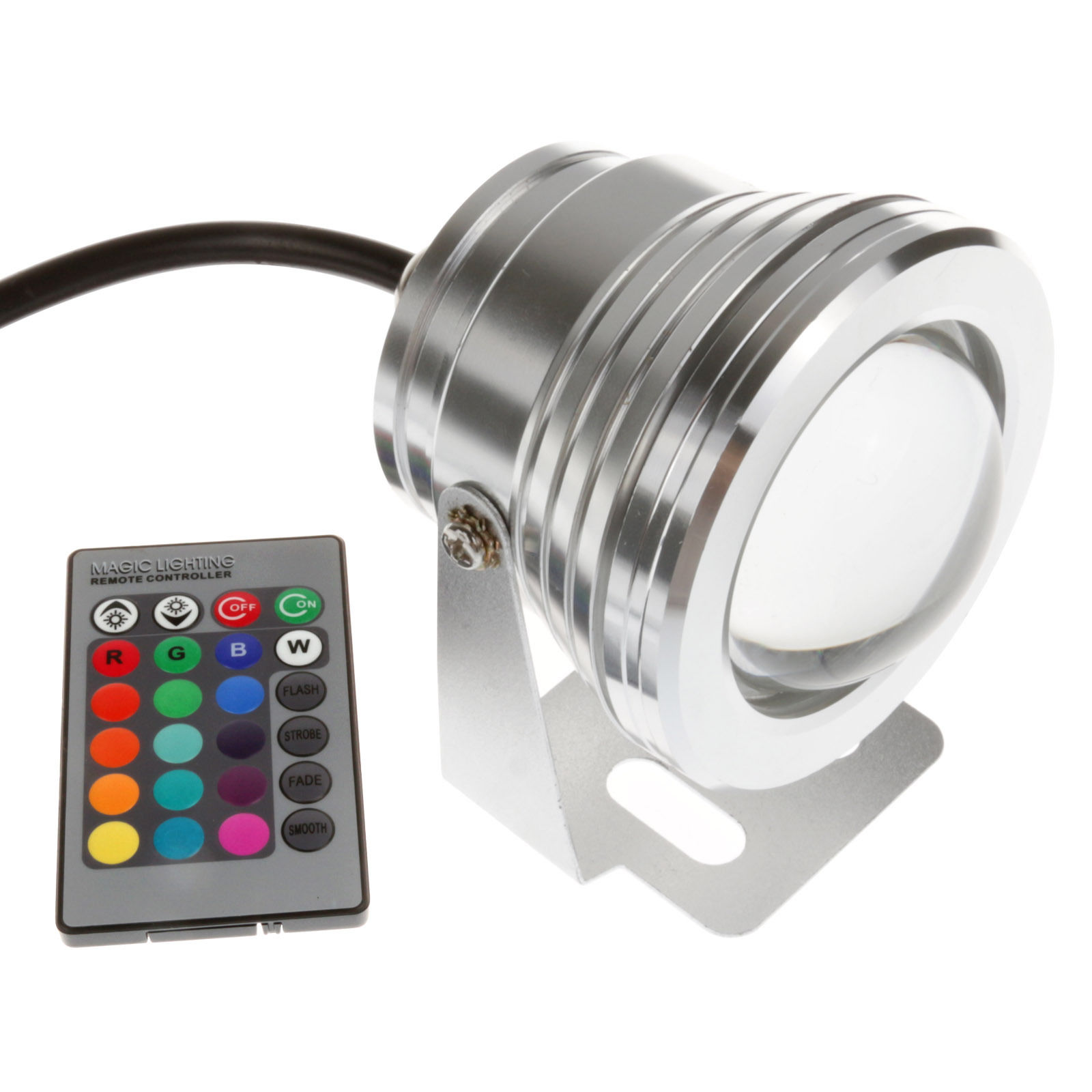 10W Waterproof RGB LED Underwater Light Submersible Garden Pond Fountain 24Key Remote Controlled Lamp for Swimming Pool Aquarium