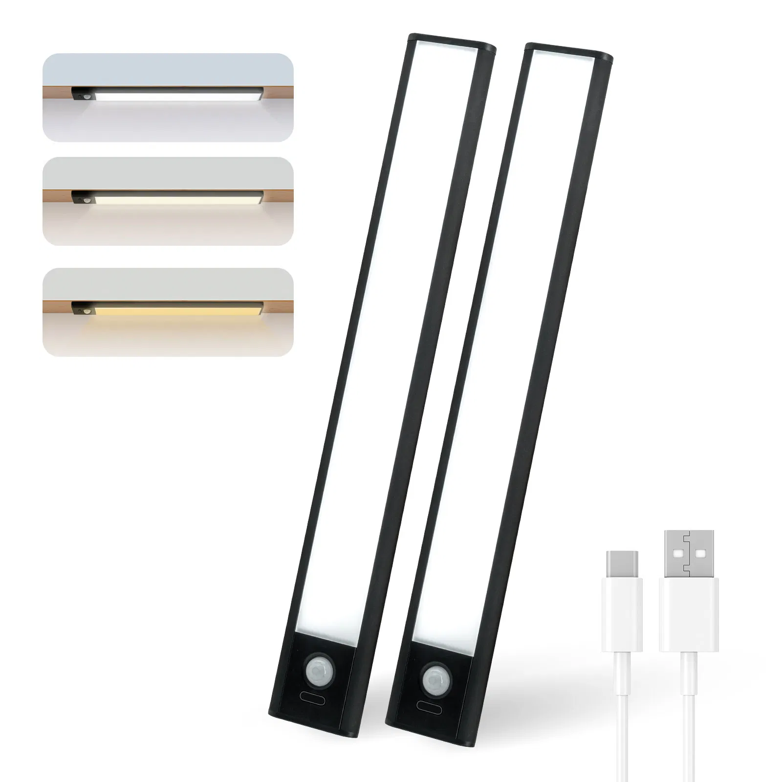 16inch Night Light Battery Operated Rechargeable LED Magnetic Cabinet Light for Kitchen
