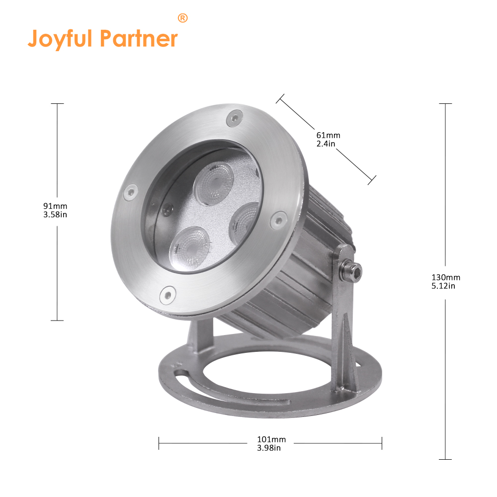 High Brightness Underwater Spot Light Ip68 Waterproof Rgb Led Underwater Stainless Steel Submersible Fountain Lighting