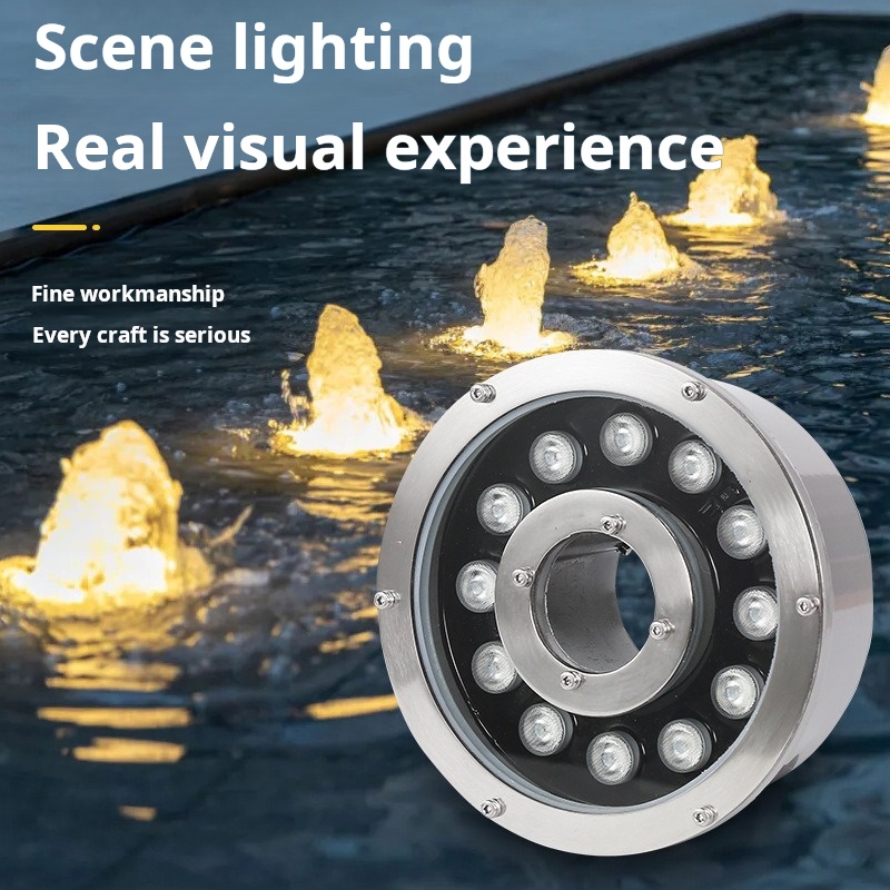 RGB LED Stainless Steel Fountain Light Underwater Conduit Swimming Pool Square Garden Pond Landscape Spotlight IP68 Electric 12V