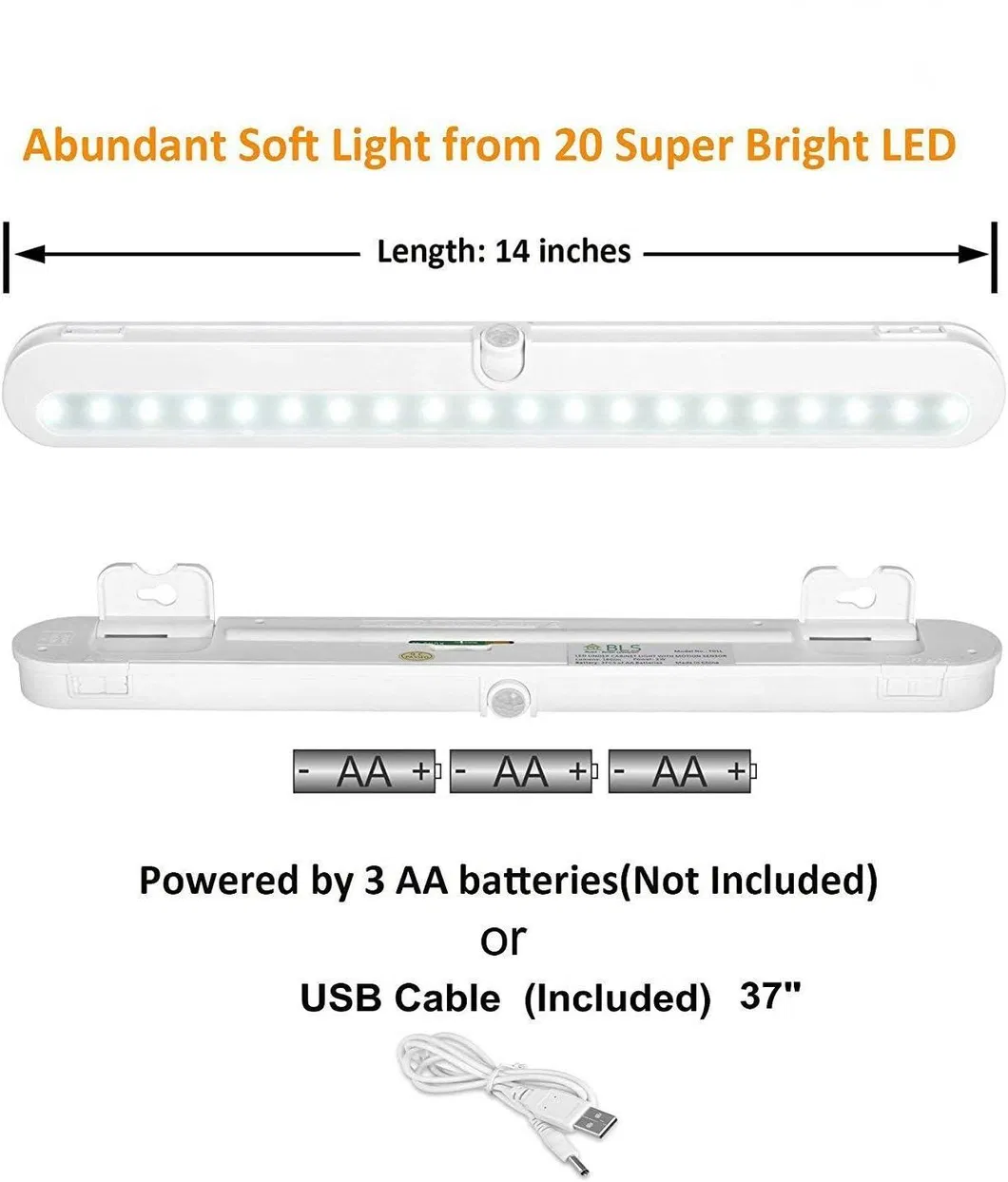 Battery Operated Motion Sensor Light Under Cabinet Lighting Night Light for Closet