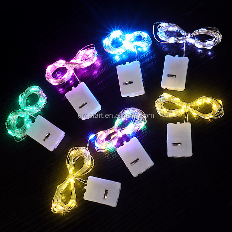 High Quality 1M 10 LED Copper Light String Christmas Battery Operated Warm White Decorative Lighting for Outdoor Parties Gardens