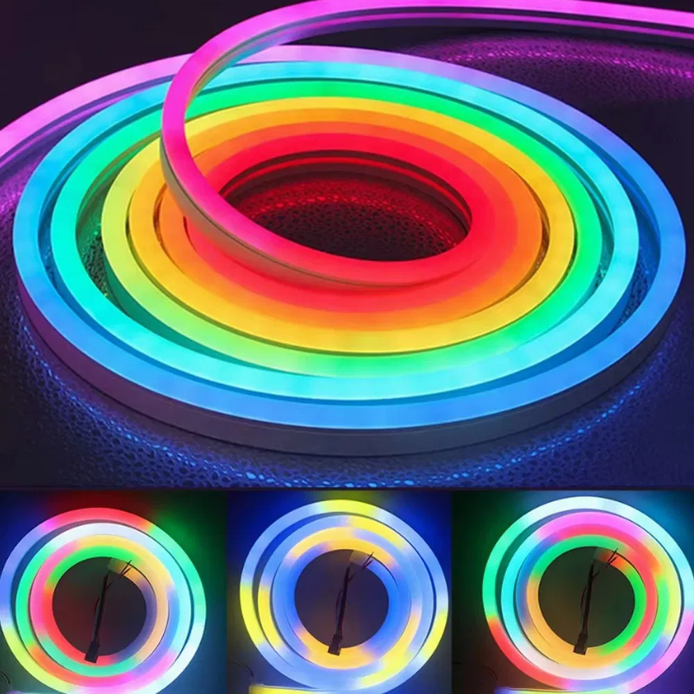 Silicon Neon Flexible Strip Music Sync Voice Control Addressable RGB LED Strip Rgbic Smart WiFi Opulent LED Christmas Light
