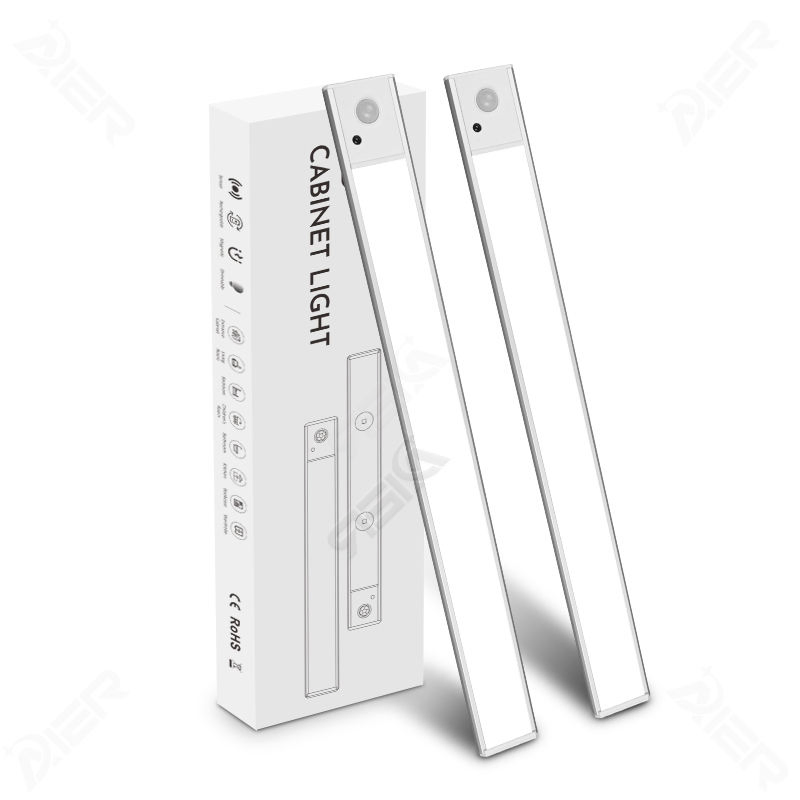 Ultra-Thinusb Rechargeable Kitchen Cabinet Closet Wardrobe Indoor Lighting 3 Color Dimmable 5V LED Motion Sensor Light