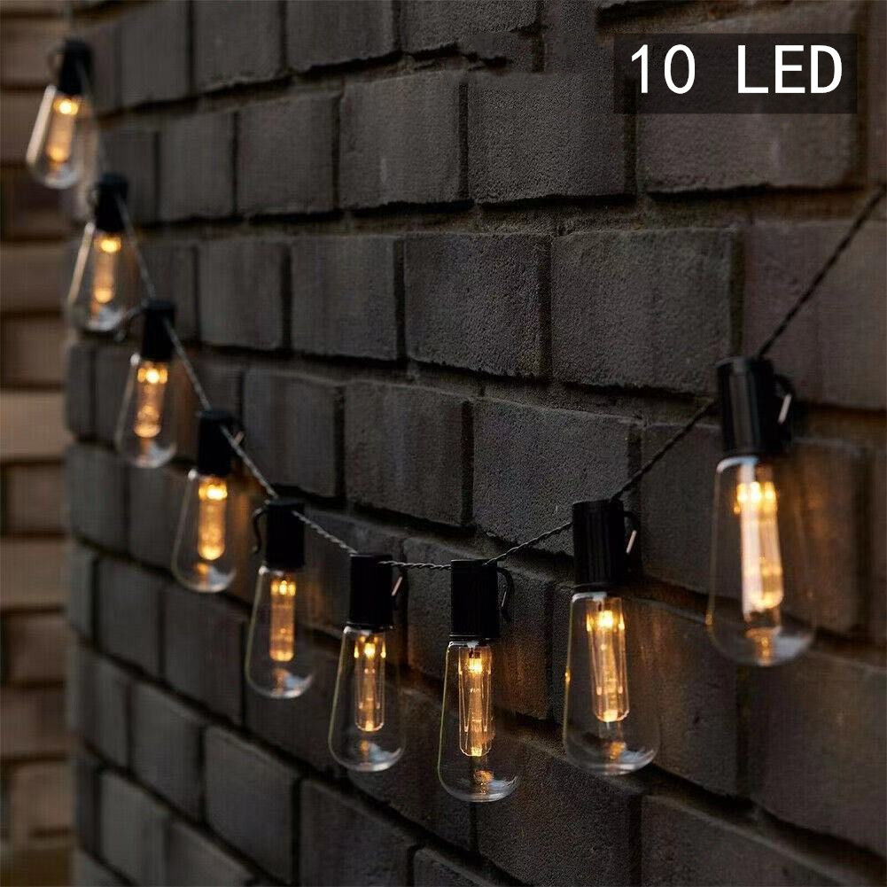 Edison Retro Nostalgic Solar String Lights Long IP65 LED Bulb Waterproof 12V Outdoor Camping Decorative Lights for Courtyard