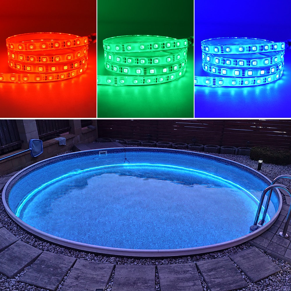 Flexible RGB LED Submersible Light Bar DC24V PU Encased IP68 Waterproof for Swimming Pools Fountains and Ponds