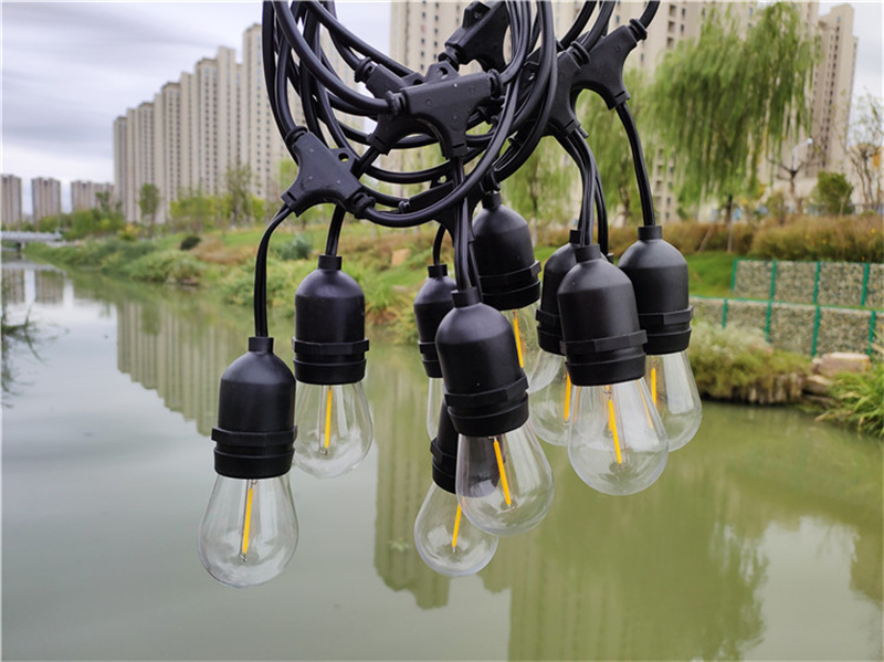 Customized Hanging Type S14 Warm White 10M 20 Bulbs E26 E27 IP65 Waterproof Outdoor Indoor Festoon Lights