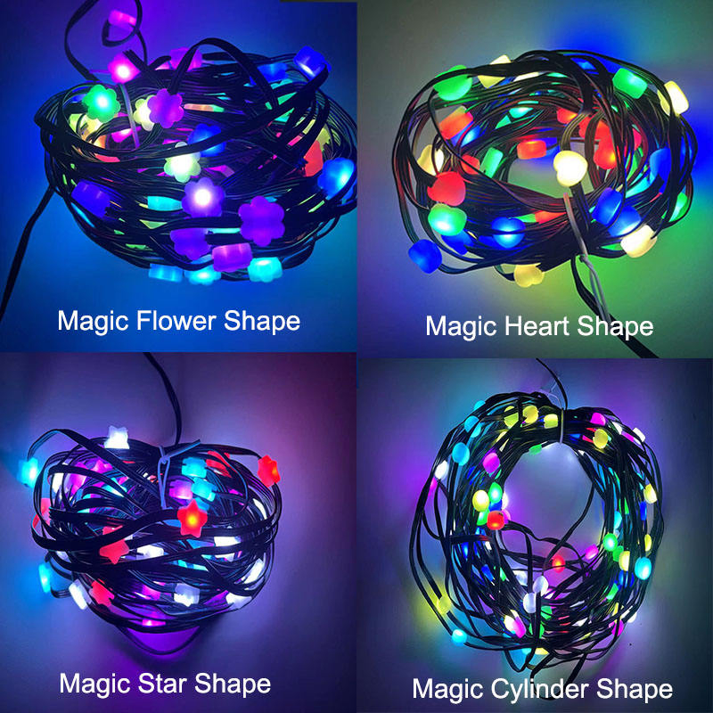 5m 5V USB Powered Smart Bluetooth Remote Rgbic Garden Christmas String Light