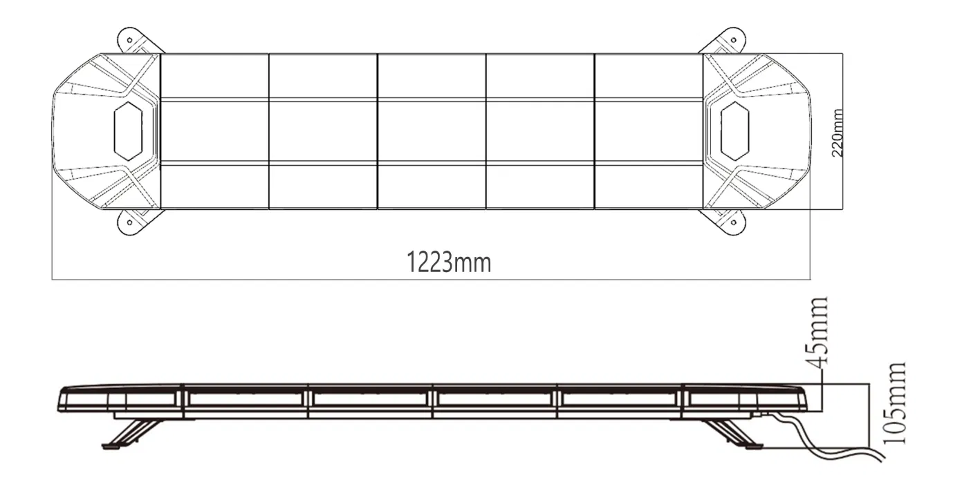 Strobe Flashing 10-30V Amber Ambulance Light Bar for Vehicles LED Warning Lights Emergency Light Bar with Wireless Remote