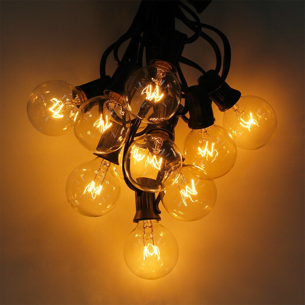 Cross-Border Retro Edison Outdoor LED Light String Non-Standard G40 Garden Decorative Courtyard Camping Solar Powered Lamps