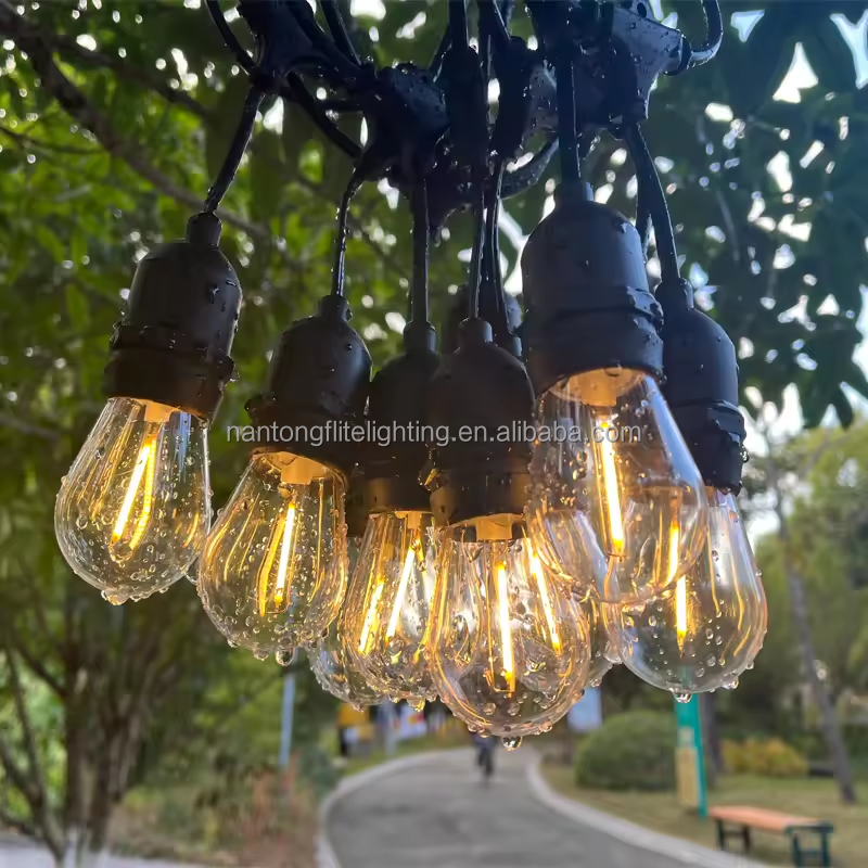 10m 15m 20m S14 LED String Lights E27 Waterproof Outdoor Garland Patio Party Light