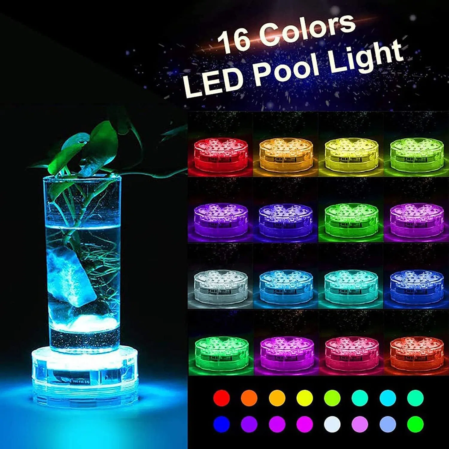 10 LED Submersible Aquarium Light Glowing Bath Toy for Babies &amp; Fish Tanks Lighting