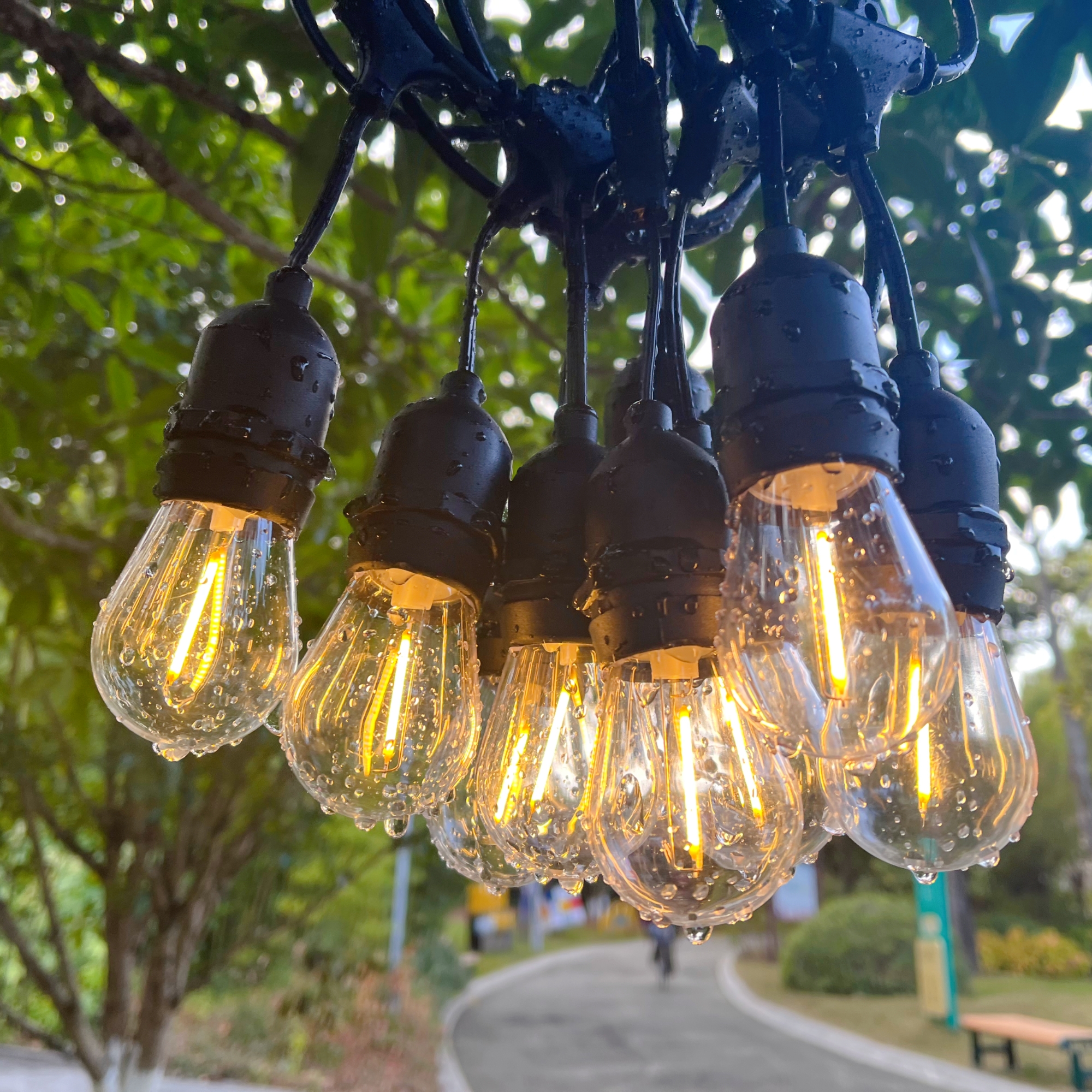 Shatterproof Waterproof Edison 10m 48ft/15m S14 Holiday Garden Garland Patio Cafe Decor Outdoor LED Festoon String Light