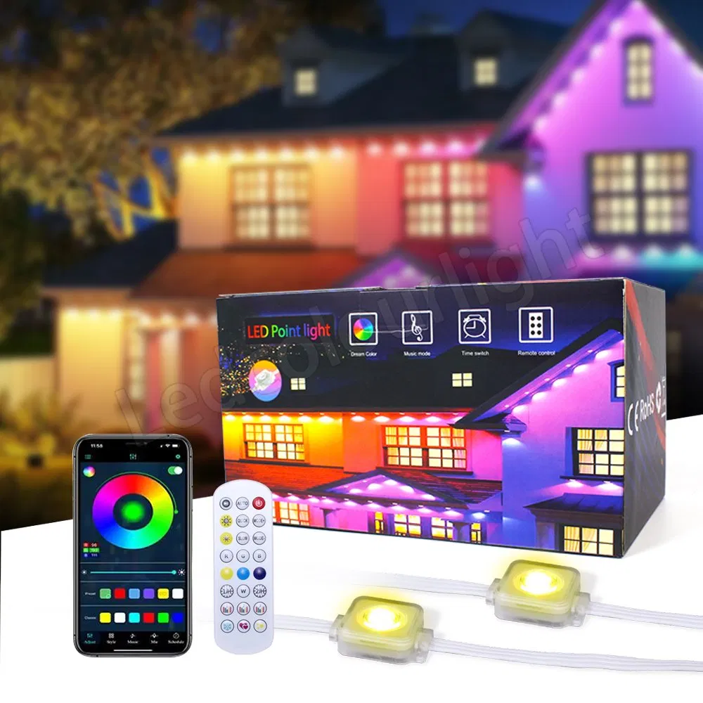 Smart Outdoor Permanent RGB LED Pixel Eave Strings Lights for Home Decoration