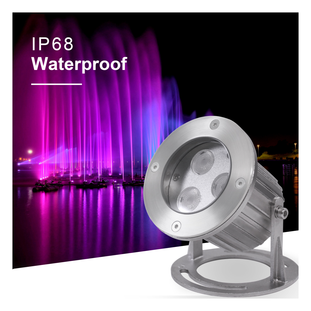 High Brightness Underwater Spot Light Ip68 Waterproof Rgb Led Underwater Stainless Steel Submersible Fountain Lighting