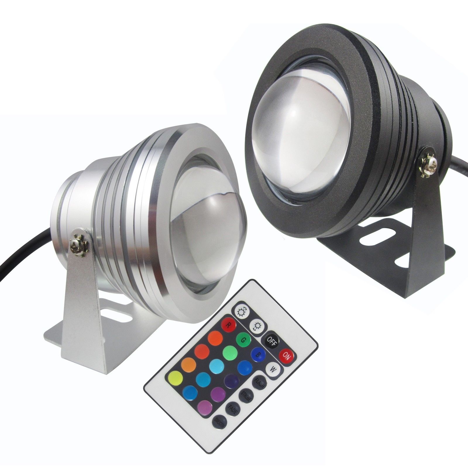 10W Waterproof RGB LED Underwater Light Submersible Garden Pond Fountain 24Key Remote Controlled Lamp for Swimming Pool Aquarium