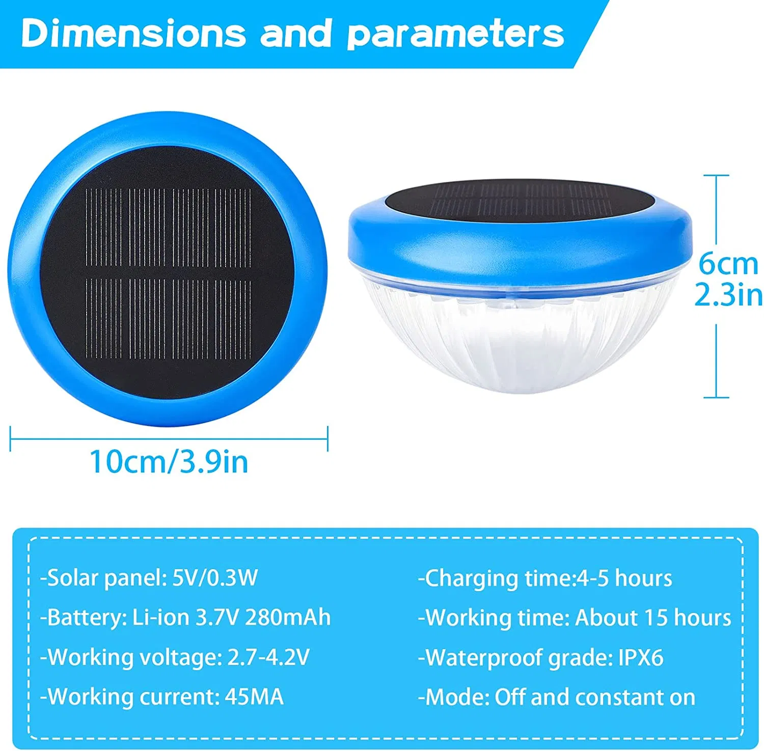 Solar-Powered RGB Color-Changing Floating Pool Lights for Gardens