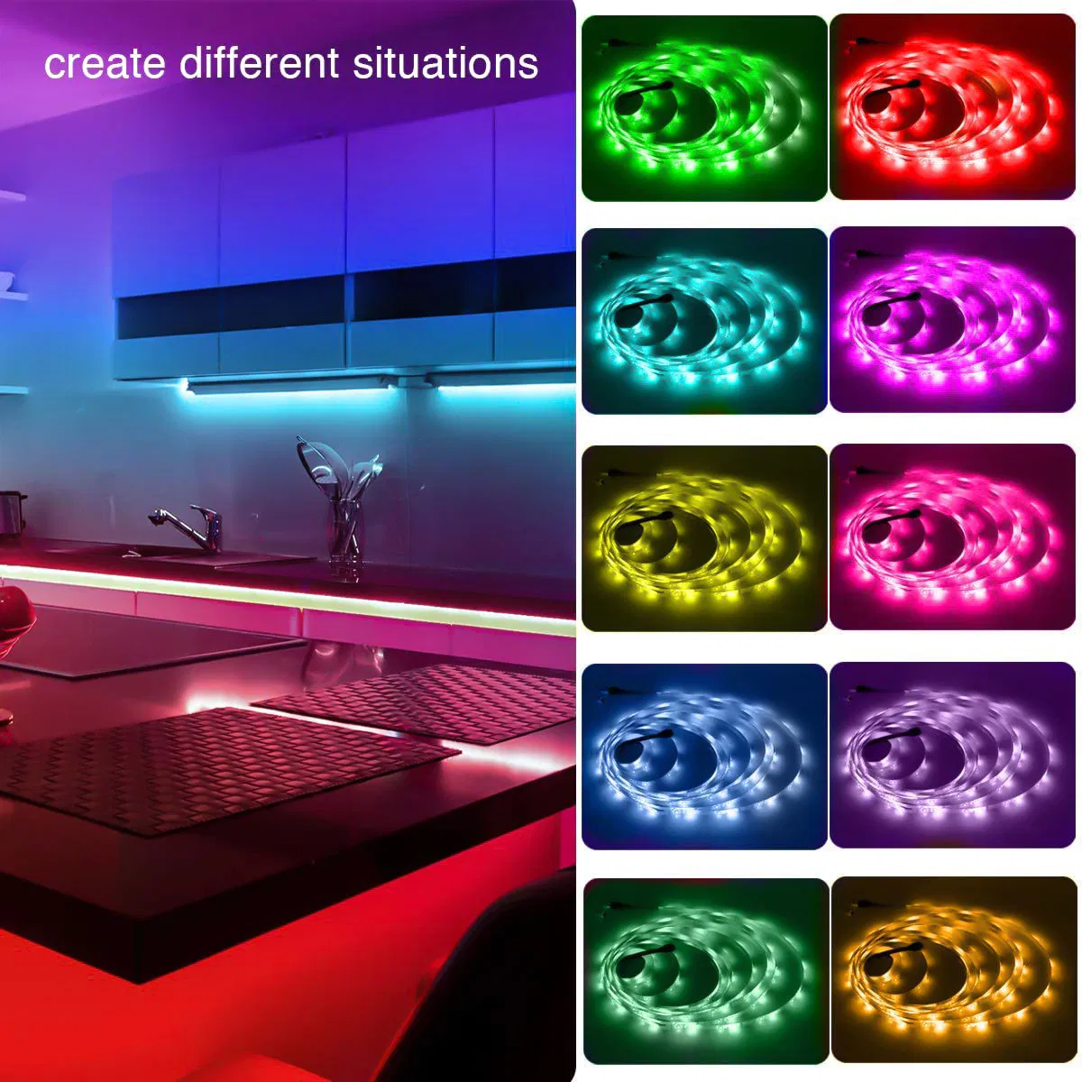 Smart Addressable WiFi RGB LED Strip Lights for Home Ambiance