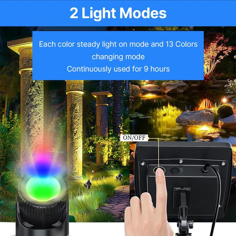 RGB Solar Pond Lights 5 LED Heads Waterproof Submersible for Garden Fountain Pool Decoration