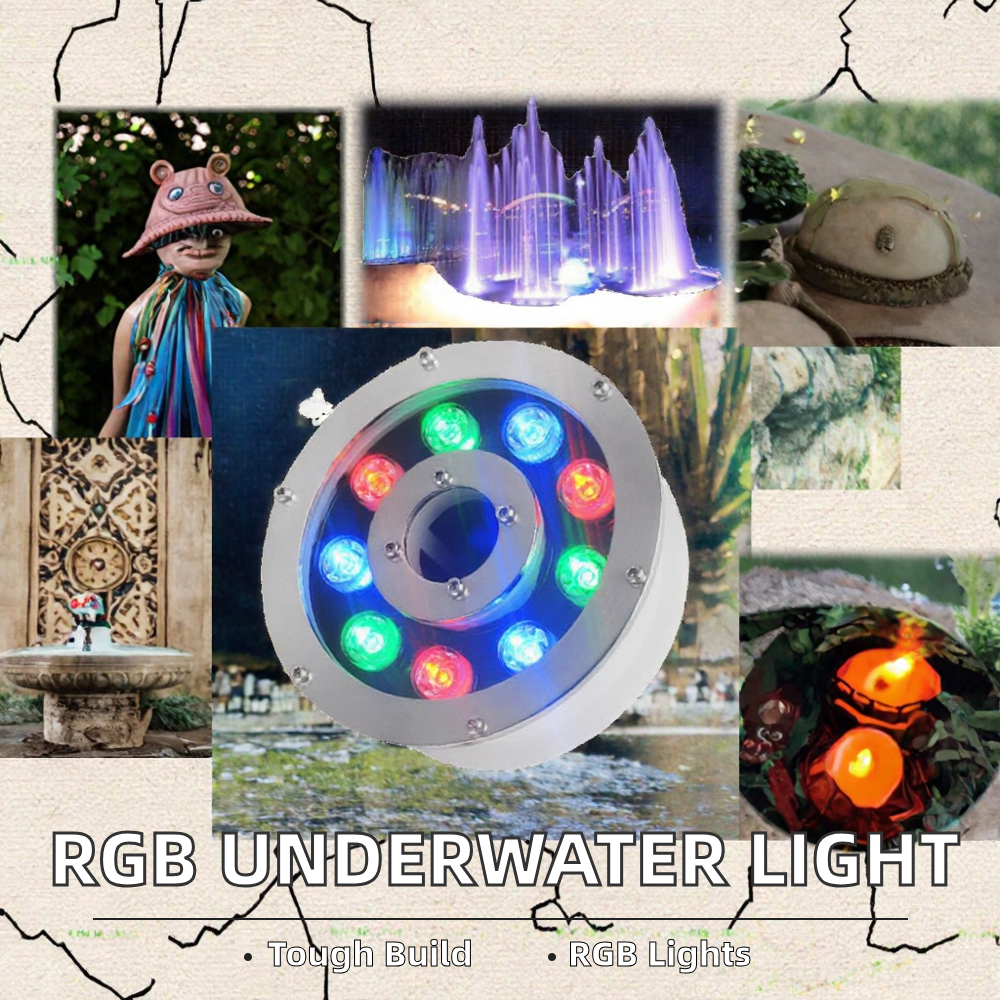 RGB 6W/24W DMX Indoor Small Fountains Stainless Steel LED Water Jet Ring Lights IP68 Submersible Pump Nozzles for Underwater