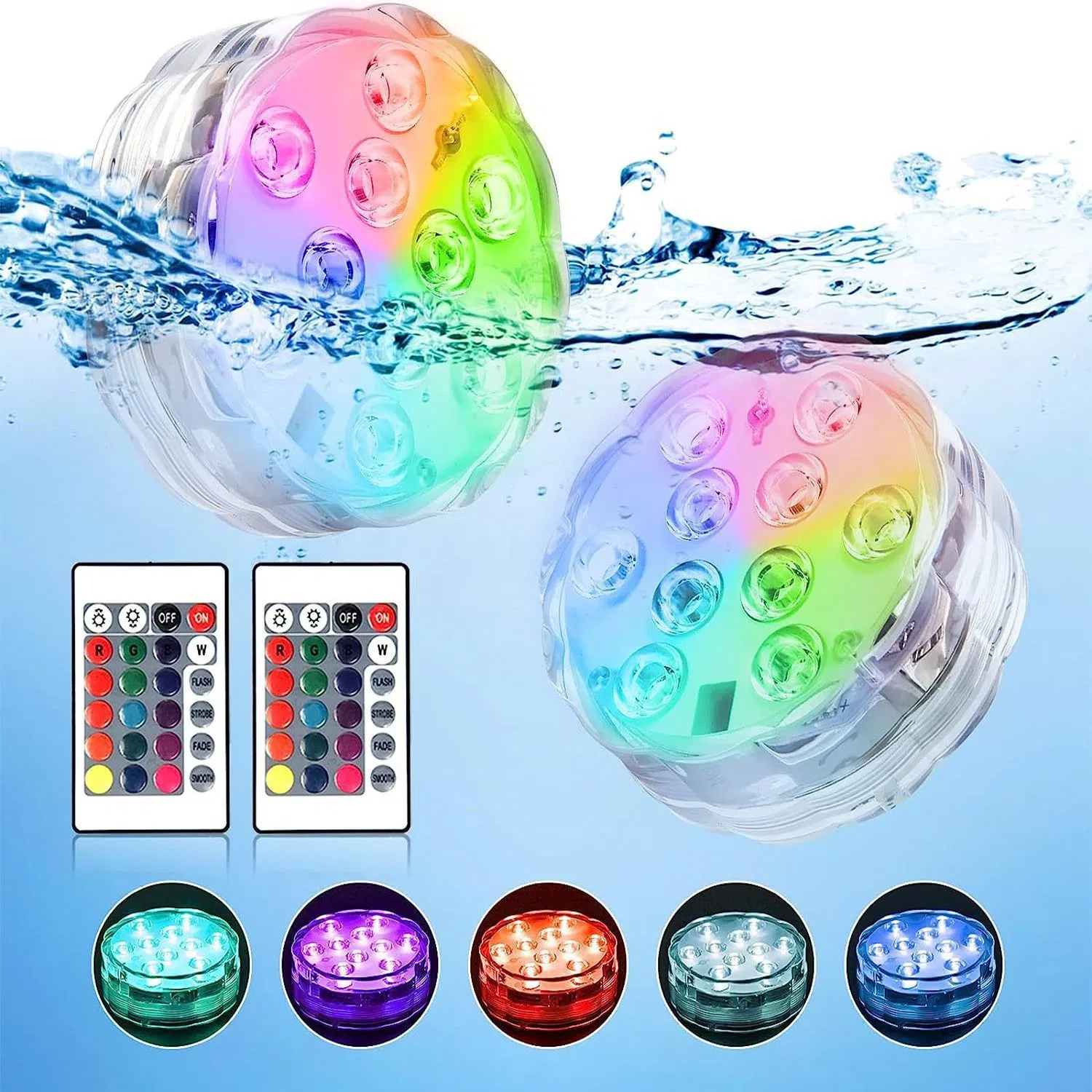 10 LED Submersible Aquarium Light Glowing Bath Toy for Babies &amp; Fish Tanks Lighting
