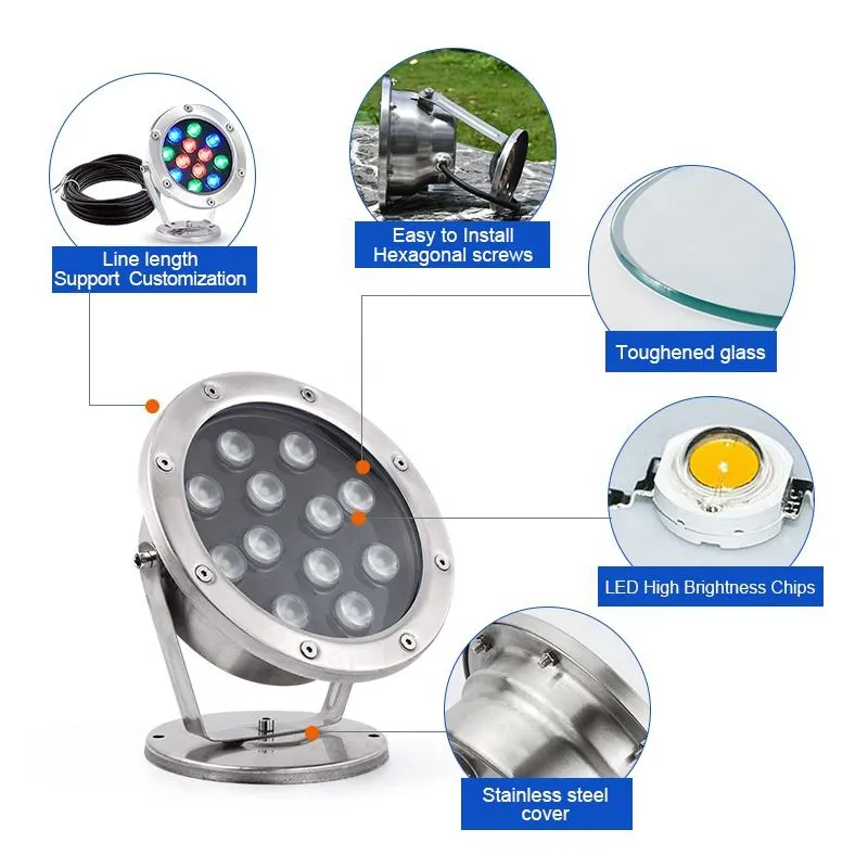 Colorful Submersible LED Light Detail 3