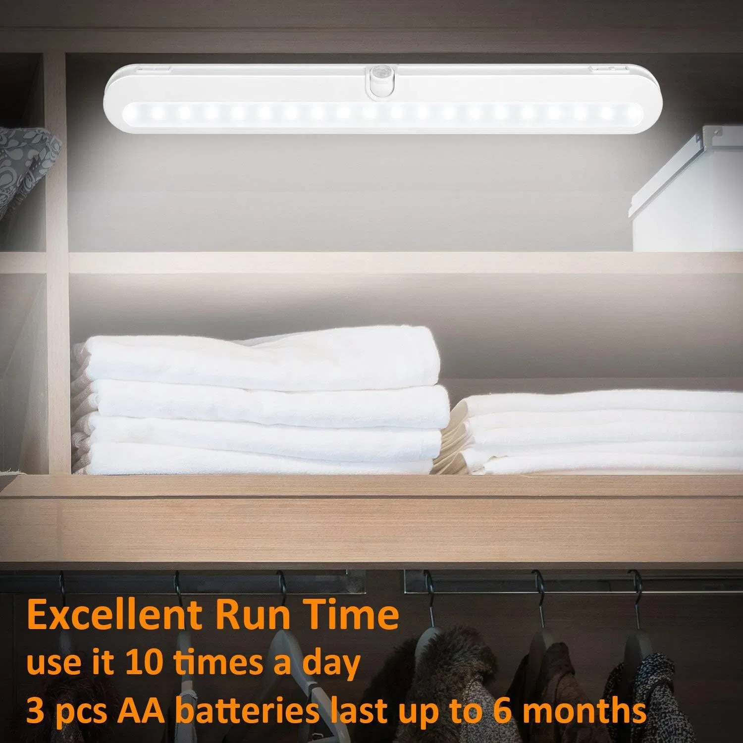 Battery Operated Motion Sensor Light Under Cabinet Lighting Night Light for Closet