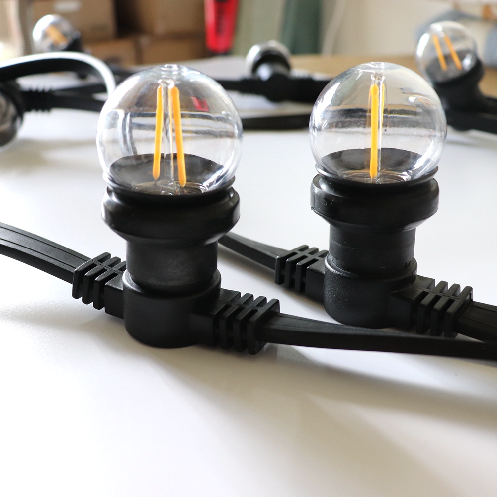 Outdoor Waterproof LED IP65 Festoon String Light Christmas Building Street Decoration Cable Hanging Festive Holiday Lighting