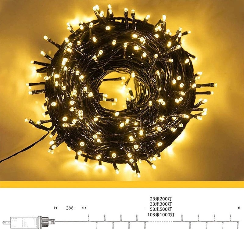 50M 100M Christmas Lights Decorative LED String 24V Outdoor Waterproof Garland Fairy Light for Marry Holiday Garden Street Lawn