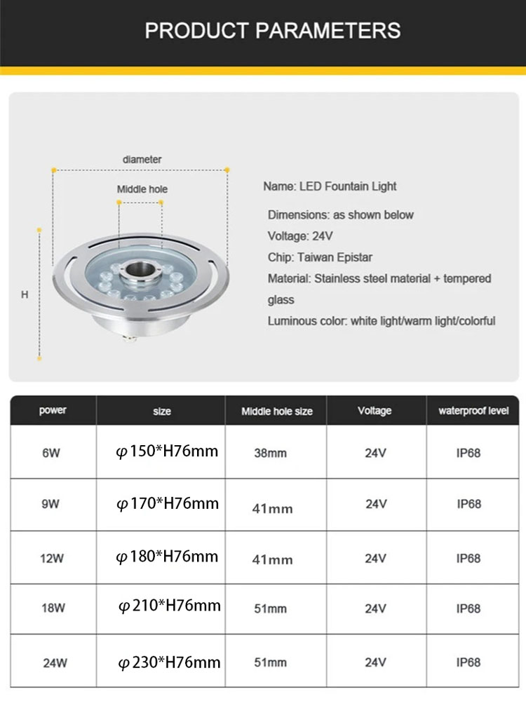 Water LED Nozzle Light