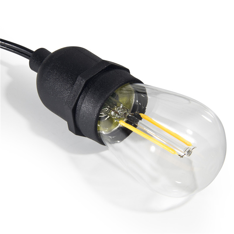High Quality IP65 Waterproof Warm White Solar Powered 48FT String Lights Vintage Edison Bulb Style for Birthday Parties