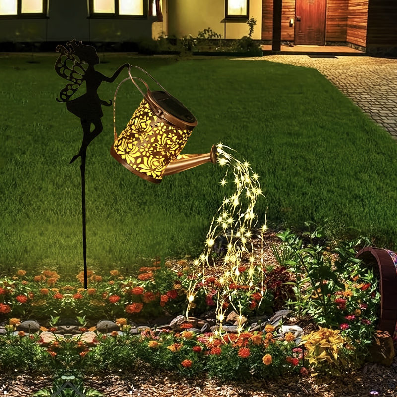 Solar Fairy Water Bottle String Lamp Can Fairy Lights LED Patio Yard Flowerbed Outdoor Garden Decor Hanging Lantern