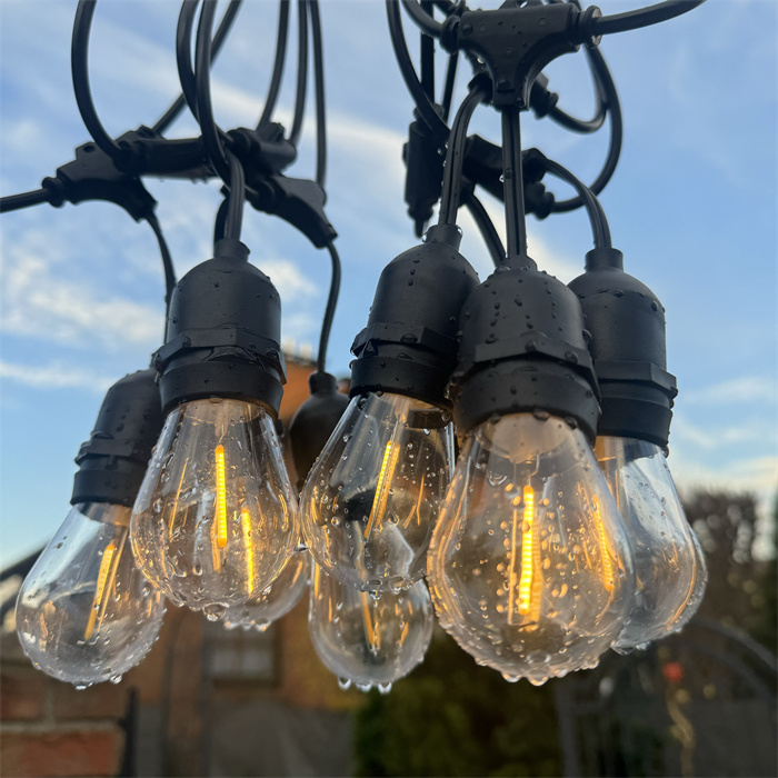 Customized Hanging Type S14 Warm White 10M 20 Bulbs E26 E27 IP65 Waterproof Outdoor Indoor Festoon Lights